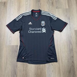 Liverpool Shirt Mens Medium Black Gray Soccer Football Adidas ClimaCool Jersey